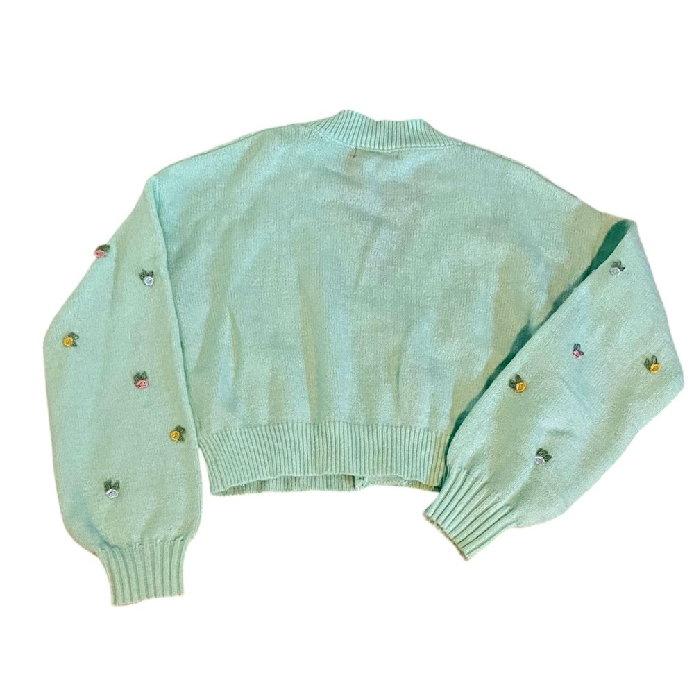 NWT Set of 2 Witty Fox Yellow and Green Long Sleeve Cropped Cardigan Sweaters - Picture 5 of 7